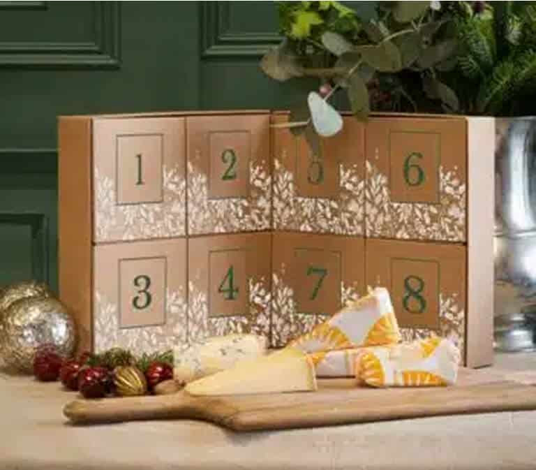 Paxton and Whitfield's custom printed advent calendar for cheese