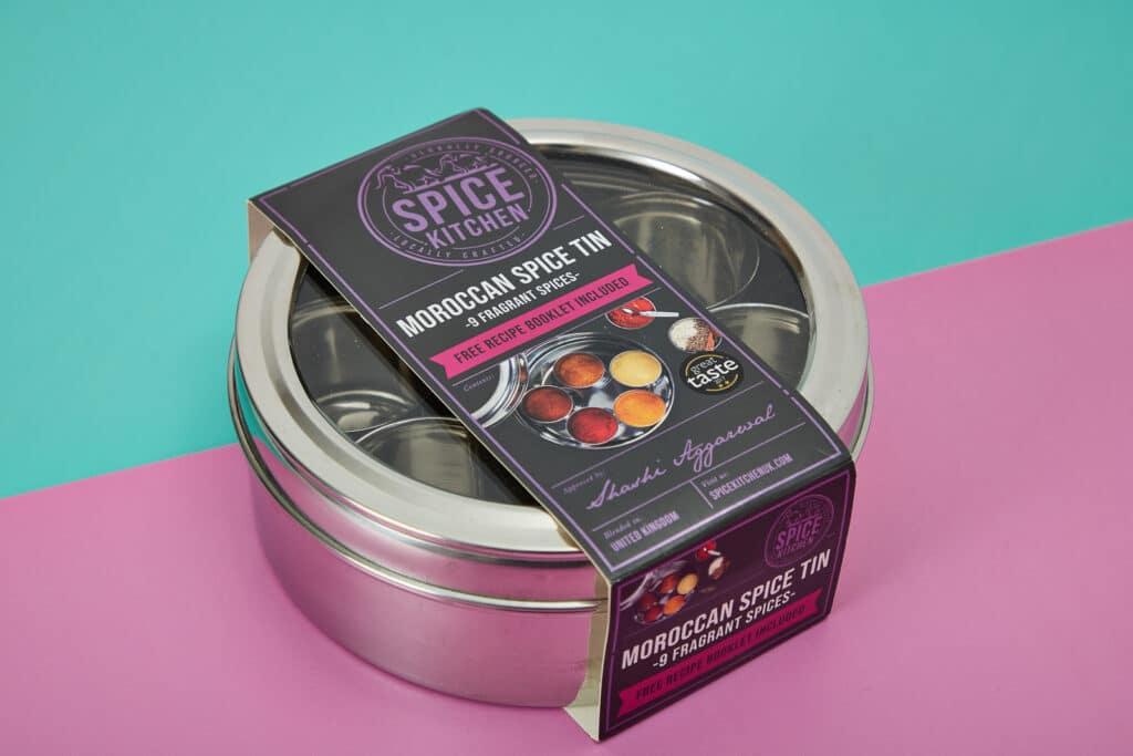 Spice Kitchen Belly Band Packaging Sleeve with Purple Foil Printing
