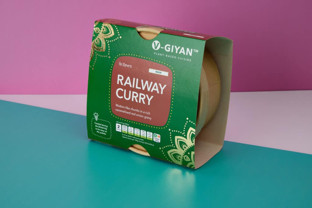 V-Giyan food packaging sleeve printing UK with gold hot foil printing