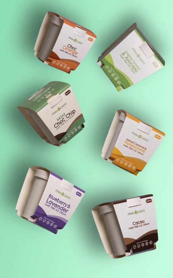 Fravocado plant based ice cream packaging printing